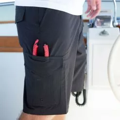 Salty Crew Deep Sea II Cargo Shorts -Apparel Shop 443231 salty crew deep sea ii cargo shorts black on model side view