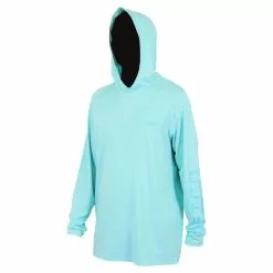 AFTCO Samurai Hooded Performance Long Sleeve Shirts -Apparel Shop aftco samurai hooded performance long sleeves shirt bahama heather