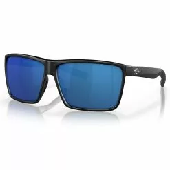 Costa Del Mar Rincon Sunglasses -Apparel Shop cost del mar rindon sunglasses matte black frame blue mirror 580p three quarter view