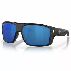 Costa Del Mar Diego Sunglasses -Apparel Shop costa del mar diego sunglasses matte black blue mirror 580p three quarter view