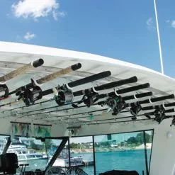 Du-Bro Trac-A-Rod Racks 13 Du-Bro Trac-A-Rod Racks -Apparel Shop du bro trac a rod rack silver track with white rod holder demonstration 2