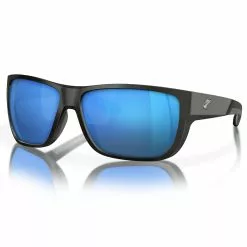 Fin-Nor 12/0 Sunglasses 14 Fin-Nor 12/0 Sunglasses -Apparel Shop fin nor 12 0 sunglasses matte black frame blue mirror lens angled 1
