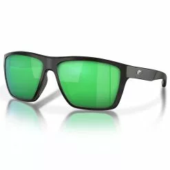 Fin-Nor Big Pine Sunglasses -Apparel Shop fin nor big pine sunglasses matte black frame green mirror copper lens angled