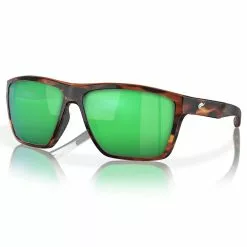 Fin-Nor Big Pine Sunglasses -Apparel Shop fin nor big pine sunglasses matte tea tortoise frame green mirror copper lens angled