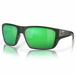 Fin-Nor Bouncer Sunglasses -Apparel Shop fin nor bouncer sunglasses matte black frame green mirror copper lens angled