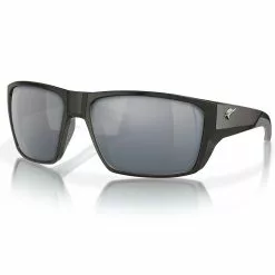 Fin-Nor Bouncer Sunglasses -Apparel Shop fin nor bouncer sunglasses matte black frame silver mirror gray lens angled