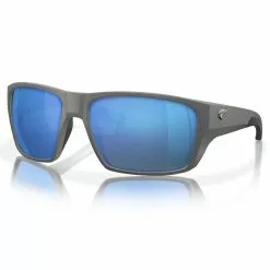 Fin-Nor Bouncer Sunglasses -Apparel Shop fin nor bouncer sunglasses matte dark gray frame blue mirror gray lens angled
