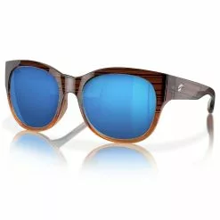 Fin-Nor Capitana Sunglasses -Apparel Shop fin nor capitana sunglasses honey ripple fade frame blue mirror lens angled