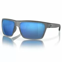 Fin-Nor Circle Hook Sunglasses -Apparel Shop fin nor circle hook sunglasses frosted matte gray frame blue mirror lens angled