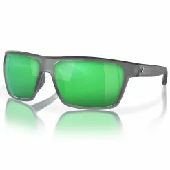 Fin-Nor Circle Hook Sunglasses -Apparel Shop fin nor circle hook sunglasses frosted matte gray frame green mirror lens angled