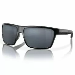 Fin-Nor Circle Hook Sunglasses -Apparel Shop fin nor circle hook sunglasses shiny black frame gray lens angled