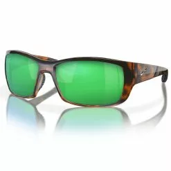 Fin-Nor Dredge Sunglasses -Apparel Shop fin nor dredge sunglasses shiny java tortoise frame green mirror lens angled