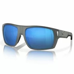 Fin-Nor Hells Bay Sunglasses -Apparel Shop fin nor hells bay sunglasses matte dark gray frame blue mirror lens angled