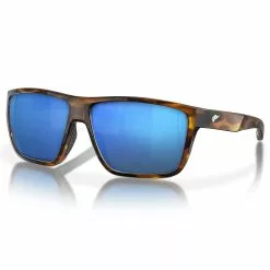 Fin-Nor Popper Sunglasses -Apparel Shop fin nor popper sunglasses matte tea tortoise frame blue mirror lens angled