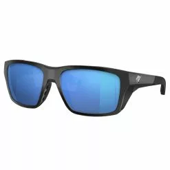 Fin-Nor Rum Line Sunglasses -Apparel Shop fin nor rum line sunglasses matte black frame blue mirror lens angled