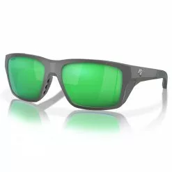 Fin-Nor Rum Line Sunglasses -Apparel Shop fin nor rum line sunglasses matte dark gray frame green mirror lens angled