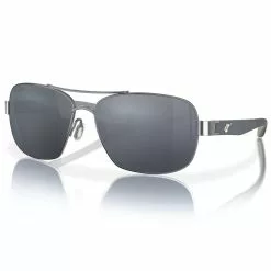 Fin-Nor Sandspur Sunglasses -Apparel Shop fin nor sandspur sunglasses satin gunmetal frosted matte gray frame gray lens angled