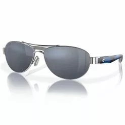 Fin-Nor Sea Shore Sunglasses -Apparel Shop fin nor sea shore sunglasses silver black sky blue frame gray lens angled 1