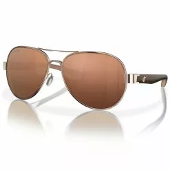 Fin-Nor Spring Tide Sunglasses -Apparel Shop fin nor spring tide sunglasses rose gold brown amber stripe frame copper lens angled 1