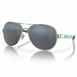 Fin-Nor Spring Tide Sunglasses -Apparel Shop fin nor spring tide sunglasses silver seafoam swirl frame gray lens angled 1