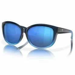 Fin-Nor Tillies Bank Sunglasses -Apparel Shop fin nor tillies bank sunglasses matte deep challow blue frame blue mirror lens angled 1