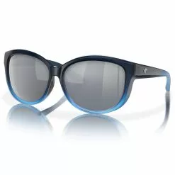 Fin-Nor Tillies Bank Sunglasses -Apparel Shop fin nor tillies bank sunglasses matte deep challow blue frame silver mirror lens angled 1