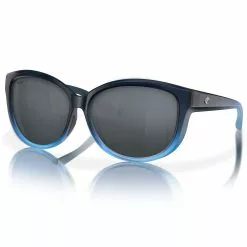 Fin-Nor Tillies Bank Sunglasses -Apparel Shop fin nor tillies bank sunglasses matte deep shallow blue frame gray lens angled 1