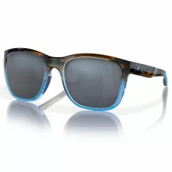 Fin-Nor Tilloo Sunglasses -Apparel Shop fin nor tilloo sunglasses brown stripe blue fade frame gray lens angled 1