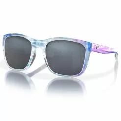Fin-Nor Tilloo Sunglasses -Apparel Shop fin nor tilloo sunglasses iridescent pearl stripe frame gray lens angled 1