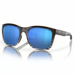 Fin-Nor Tilloo Sunglasses -Apparel Shop fin nor tilloo sunglasses maple stripe fade frame blue mirror lens angled 1