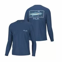 Huk KC Topo Blue Pursuit Long Sleeve T-Shirts
